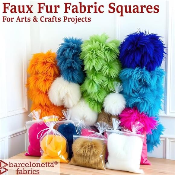 Faux Fur Fabric | Pre-Cut Fur Squares for Sewing, DIY Crafts,Costumes,Upholstery - Picture 2 of 7